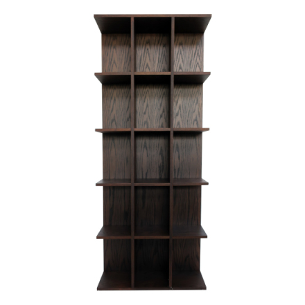 本棚 ブックシェルフ チェスト 収納 木目 オーク 幅75cm 高さ180cm LIBRO（リブロ）ダークブラウン